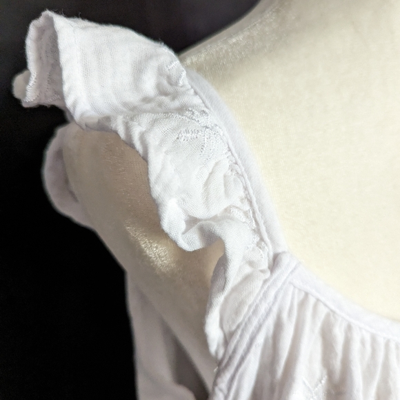 4our dreamers white cotton midi tiered summer dress size Medium M - Picture 7 of 7